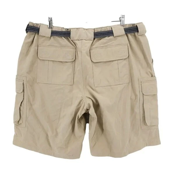 NWT DULUTH TRADING Dry on The Fly 11" Cargo Shorts Khaki Beige Belted 2XL